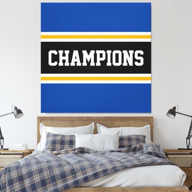 Toile CHAMPIONS Bright Athletic Black Stripes (Insitu(Chambre))