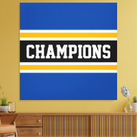 CHAMPIONS Sportif Gras Bleu Noir Jaune Stripes