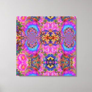 Toile Champs de tournesol éternel -rose