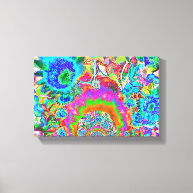 Toile Champs de tournesol pour toujours - bleu (Recto)