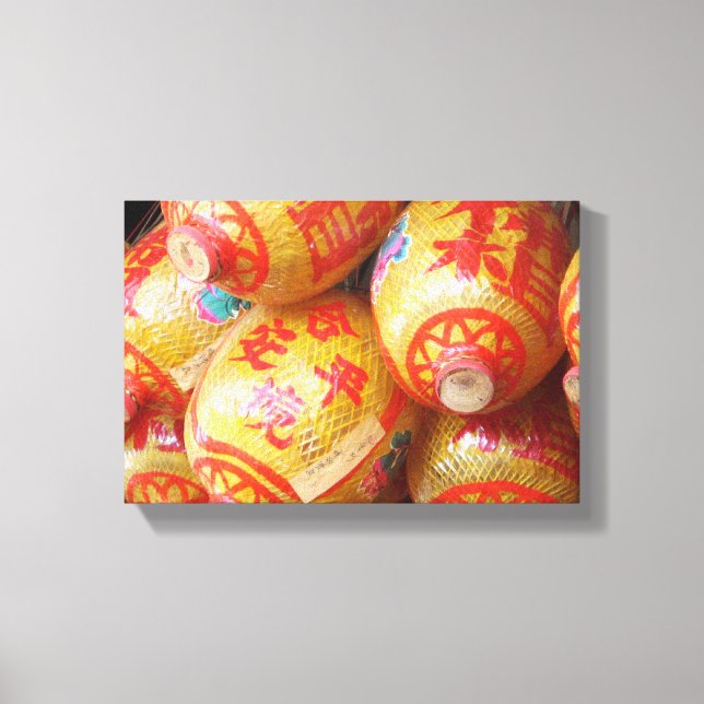 Toile Chanceux Lanternes en papier chinois (Recto)
