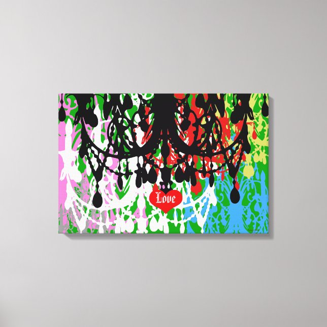 Toile Chandelier In Love ~ 24X16 Canvas .75" Épais (Recto)