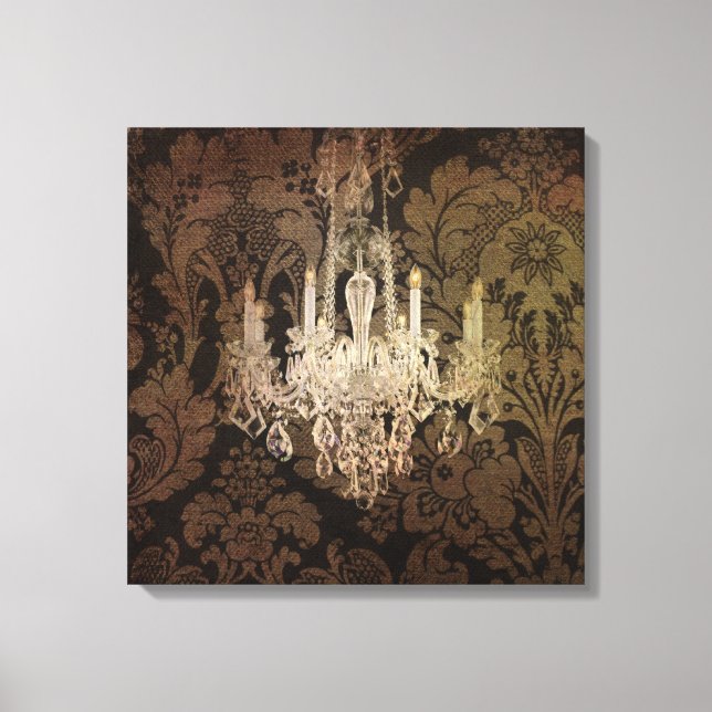 Toile chandelier vintage steampunk damask paris (Recto)