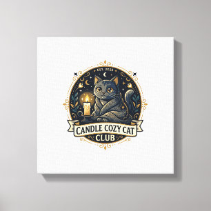 Toile Chandelle Cosy Cat Cat Papa Idée Cadeau - Chandell