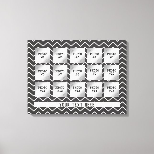 Toile Changeable Grey & White Chevron, 15 Photo Collage (Recto)