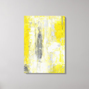 Toile 'Changement d'esprit' Art Abstrait gris et jaune