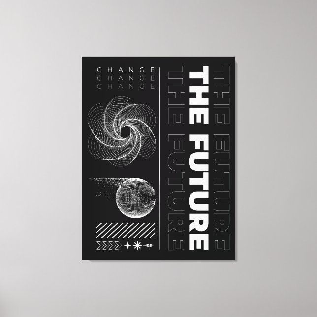 Toile Changer la typographie abstraite du futur (Recto)