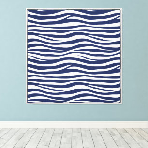 Toile Chanson de la marine bleu marine vagues fluides