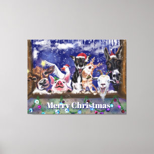 Toile Chanson de Noël - Fête des animaux - Joyeux Noël