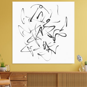 Toile Chaos à l'encre – Abstraction de ligne expressive