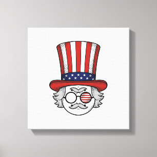 Toile Chapeau haut de forme à l'envers patriotique dessi