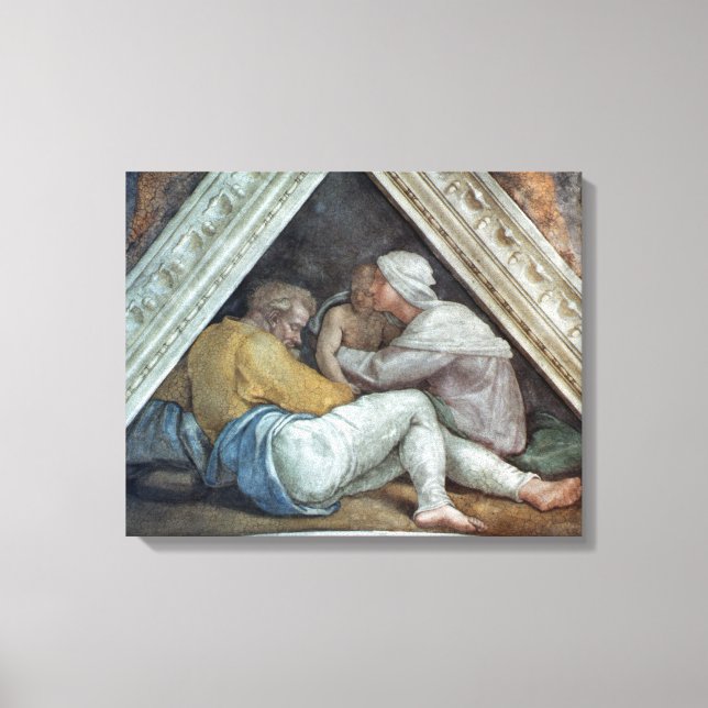 Toile Chapelle Sixtine Plafond : Les ancêtres du Christ (Recto)