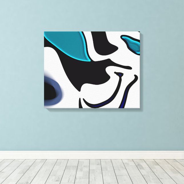 Toile Charge de profondeur : noir, blanc et bleu Abstrai (Insitu (Plancher de Bois))