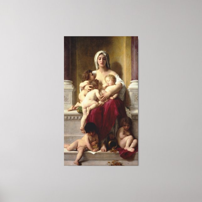 Toile Charité de la peinture classique de Bouguereau (La (Recto)