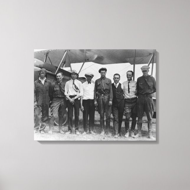 Toile Charles Lindbergh avec 7 hommes, dont (Recto)