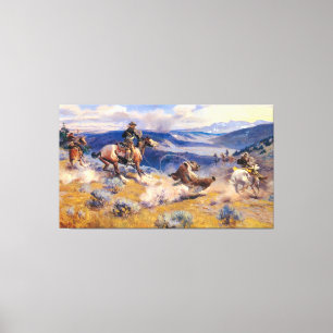 Toile Charles M. Russell's Loops and Swift Horses (1916)