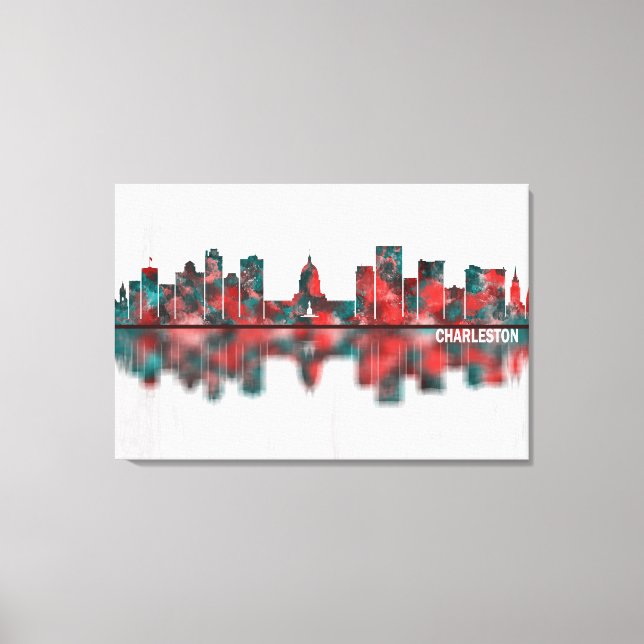 Toile Charleston West Virginia Skyline (Recto)