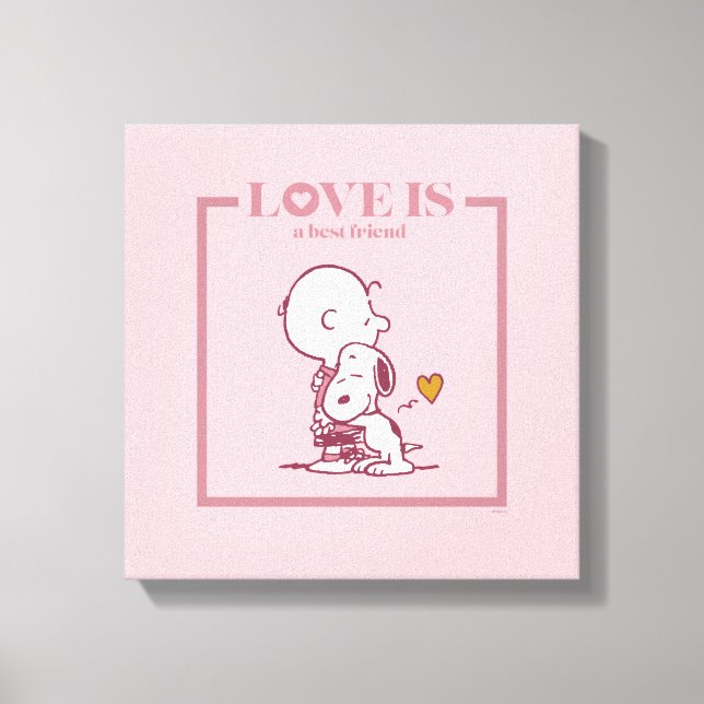 Toile Charlie Brown & Snoopy - L'amour est un meilleur a (Recto)