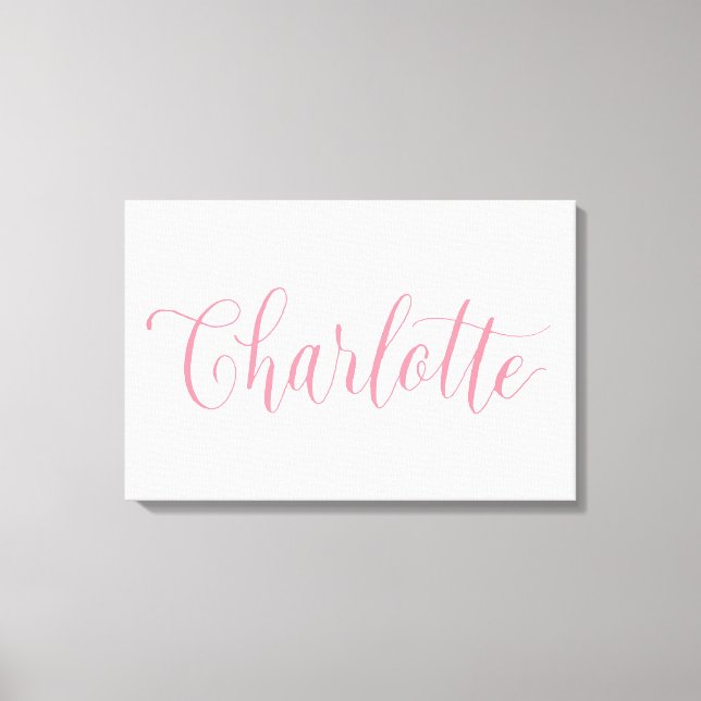Toile Charlotte - Lettres à la main Nom Design (Recto)