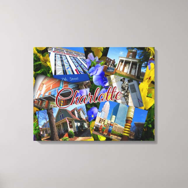 Toile Charlotte North Carolina Photo Collage (Recto)