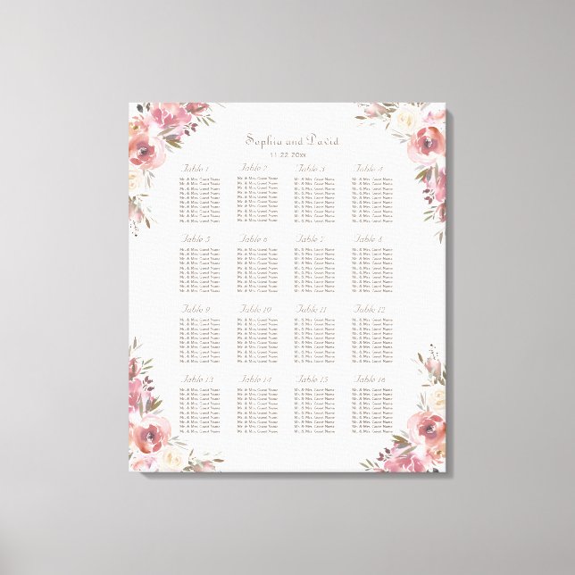 Toile Charm Peach Peonies Pink Siège Chart (Recto)