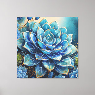 Toile Charme Cerulean : Succulent contemporain