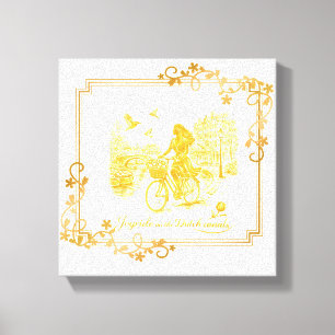 Toile Charme des ponts arqués d'Amsterdam en or