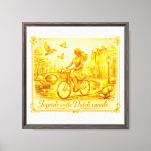 Toile Charme des ponts arqués d'Amsterdam en or