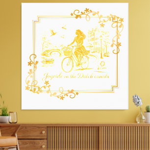 Toile Charme des ponts arqués d'Amsterdam en or