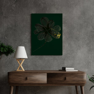 Toile Charme stylisé Trèfle à quatre feuilles (28 cm x