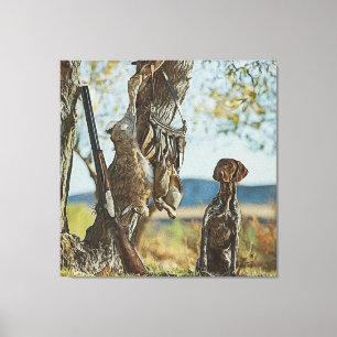Toile Chasse au lapin avec GSP