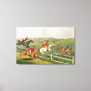 Toile Chasse de Fox, aquatinted par I. Clark, pub. par