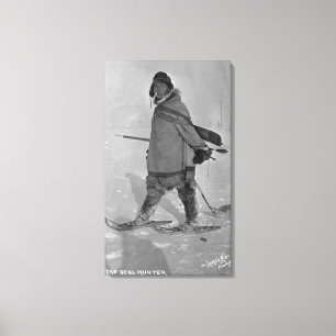 Toile Chasseur de joint d'Alaska avec la photographie de