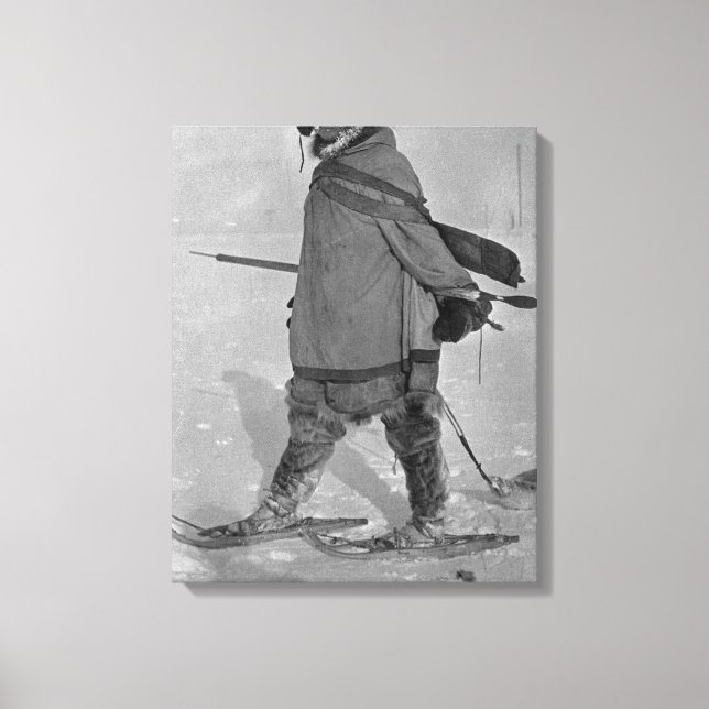 Toile Chasseur de phoque de l'Alaska avec raquettes Phot (Recto)