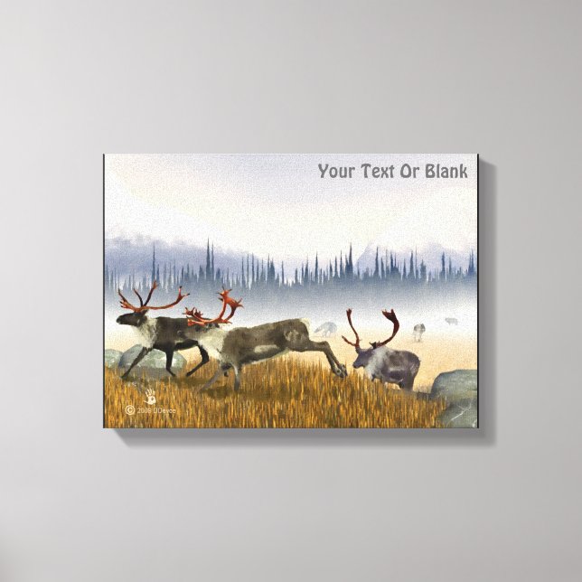 Toile Chasseurs Dans La Mist (Caribou) (Recto)