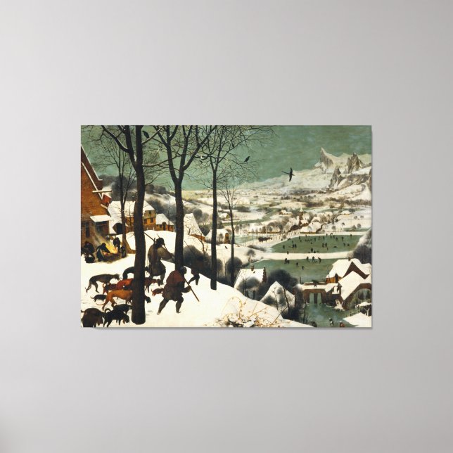 Toile Chasseurs dans la neige par Pieter Bruegel l'Ancie (Recto)