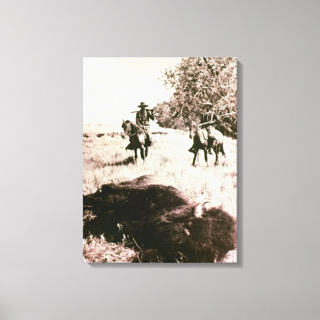 Toile Chasseurs de bisons américains (photo de l'auteur) (Recto)