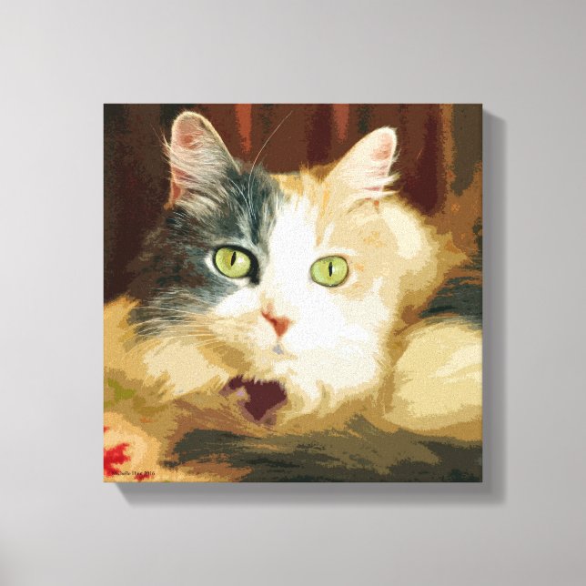 Toile Chat Abstrait de Calico (Recto)