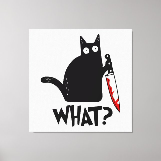 Toile Chat assassin avec couteau (Recto)