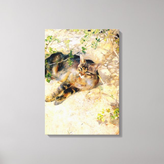 Toile Chat au soleil, Bruno Liljefors (Recto)