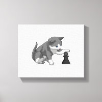 Chat aux échecs avec pièce d'échecs Évêque