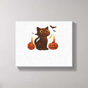 Toile Chat Citrouille Creeper Halloween cadeau T-Shi sur