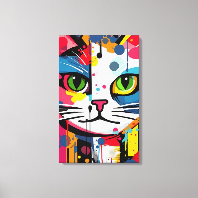 Toile Chat Coloré (Recto)