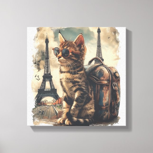 Toile Chat Compagnon de Voyage (Recto)