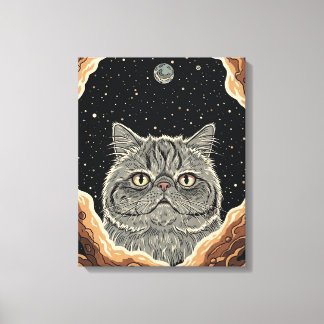 Toile Chat Cosmique