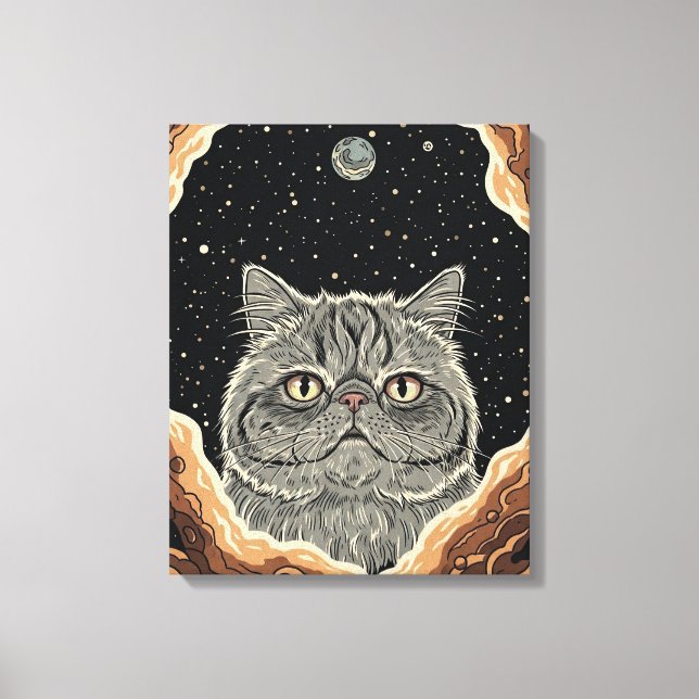 Toile Chat Cosmique (Recto)