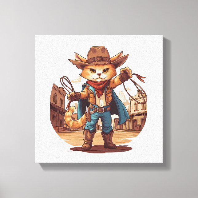 Toile Chat Cowboy (Recto)