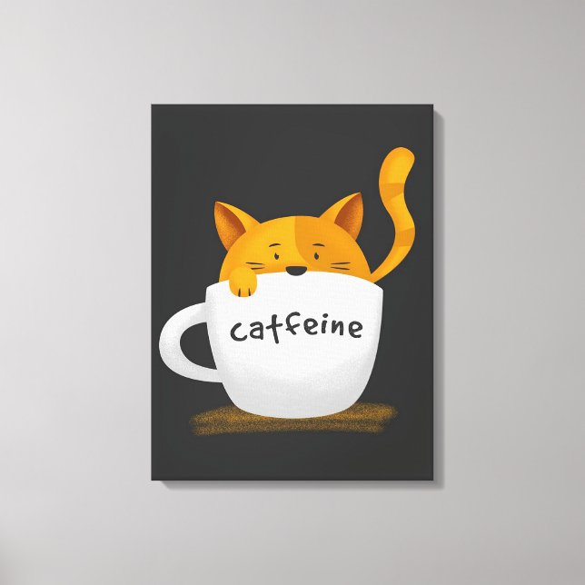 Toile Chat dans la tasse de café Canvas (Recto)