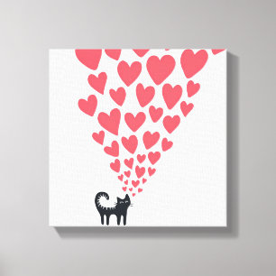 Toile Chat dans l'amour