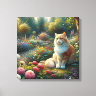 Toile Chat dans le magnifique jardin
